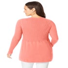 Ribbed Baby Doll Tunic Sweater image number null
