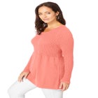 Ribbed Baby Doll Tunic Sweater image number null