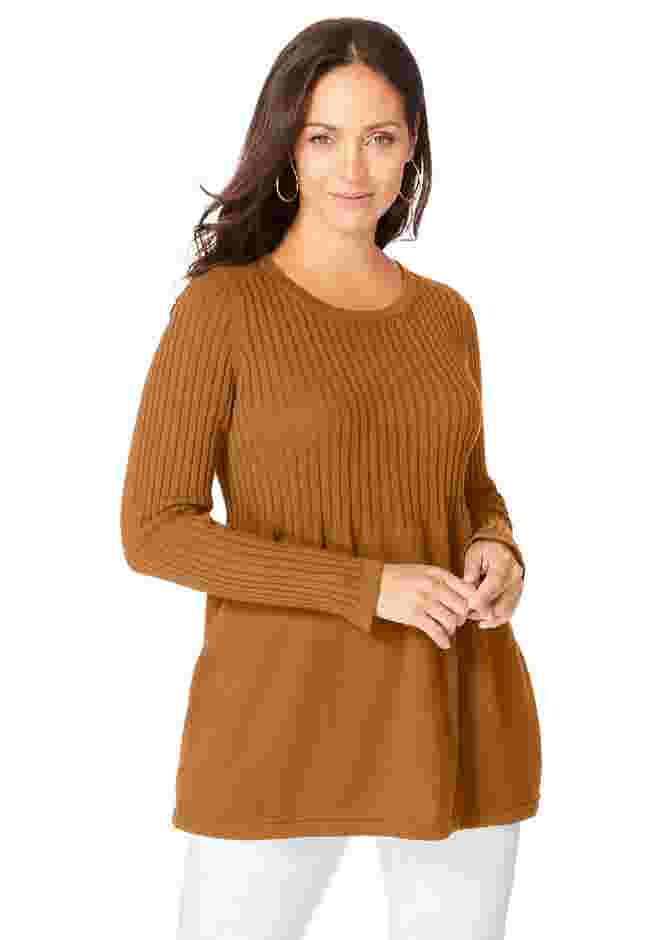 Ribbed Baby Doll Tunic Sweater image number 0