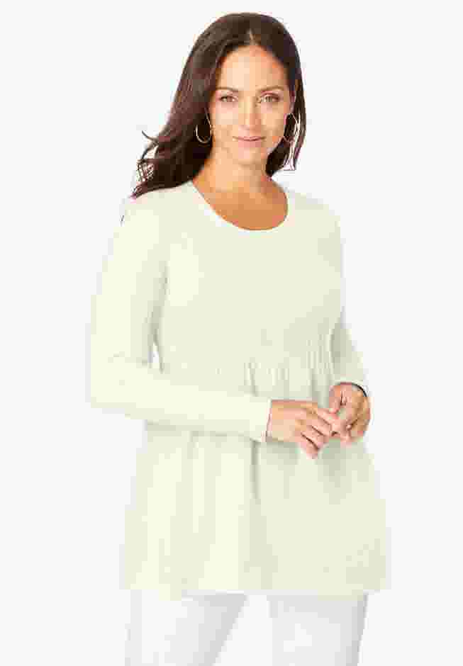 Ribbed Baby Doll Tunic Sweater image number 0