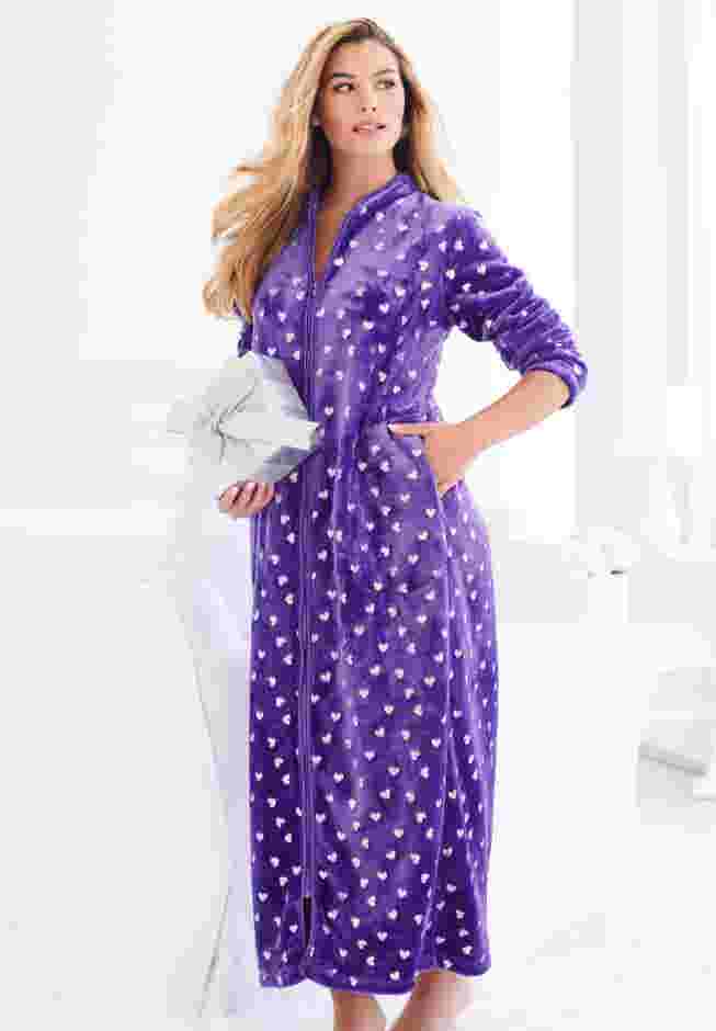 Plush Zip-Front Robe image number 3