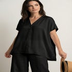 Oversized Linen-Blend Tunic image number null