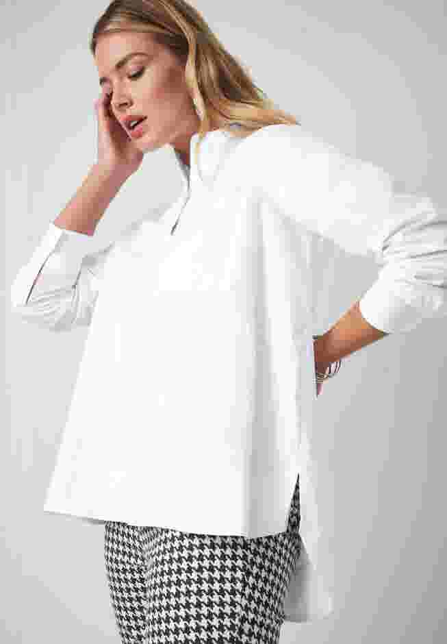 Poplin Hi-Low Henley Tunic image number 4