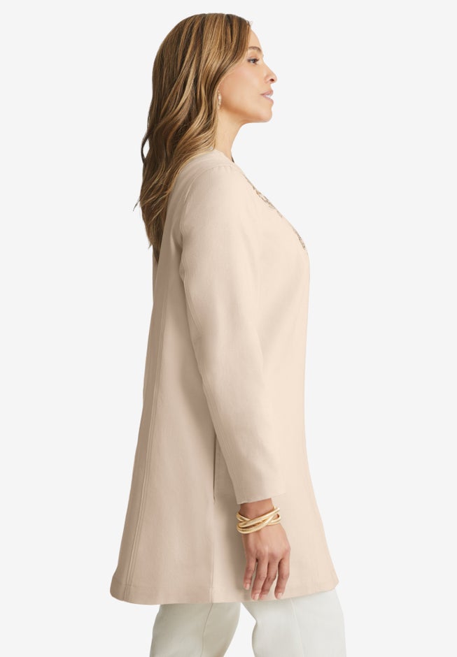 Embroidered Denim Topper image number 4