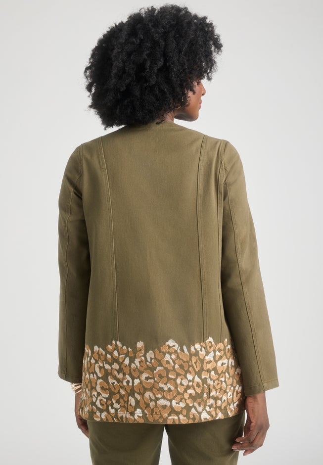 Embroidered Denim Topper image number 1