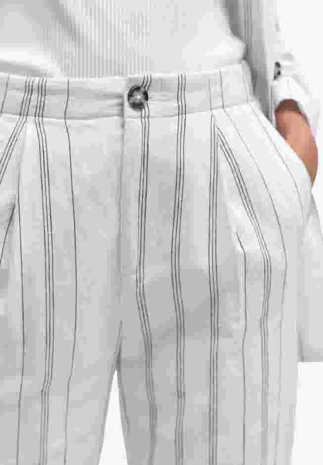 Straight Leg Cropped Linen-Blend Trousers image number 2