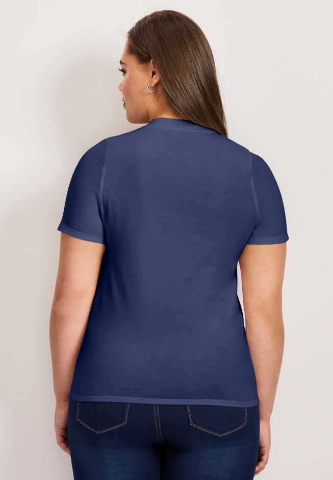 V-Neck Short Sleeve Graphic Tee image number 1