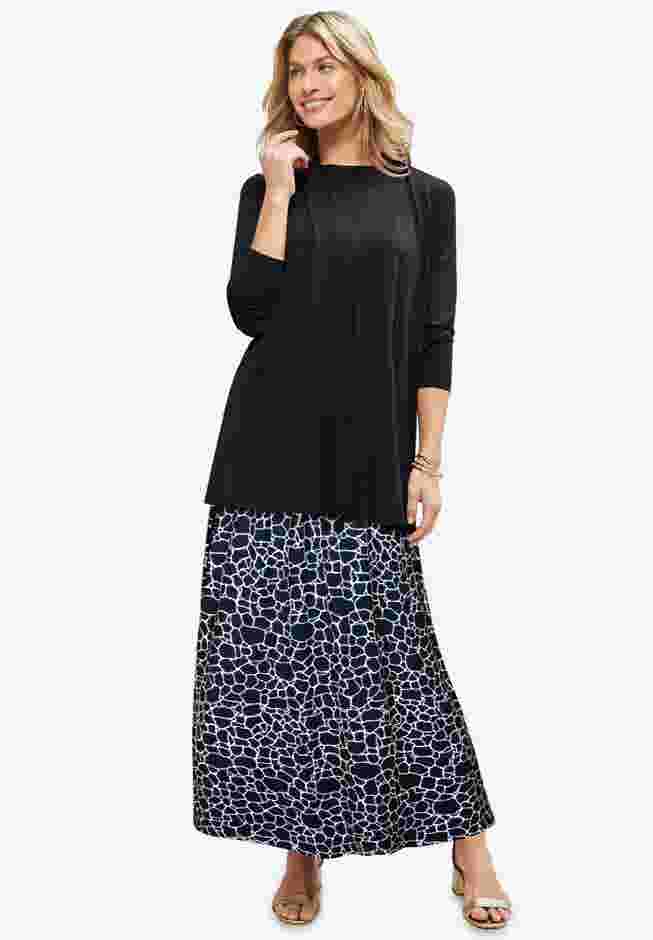 Stretch Knit Maxi Skirt image number 4