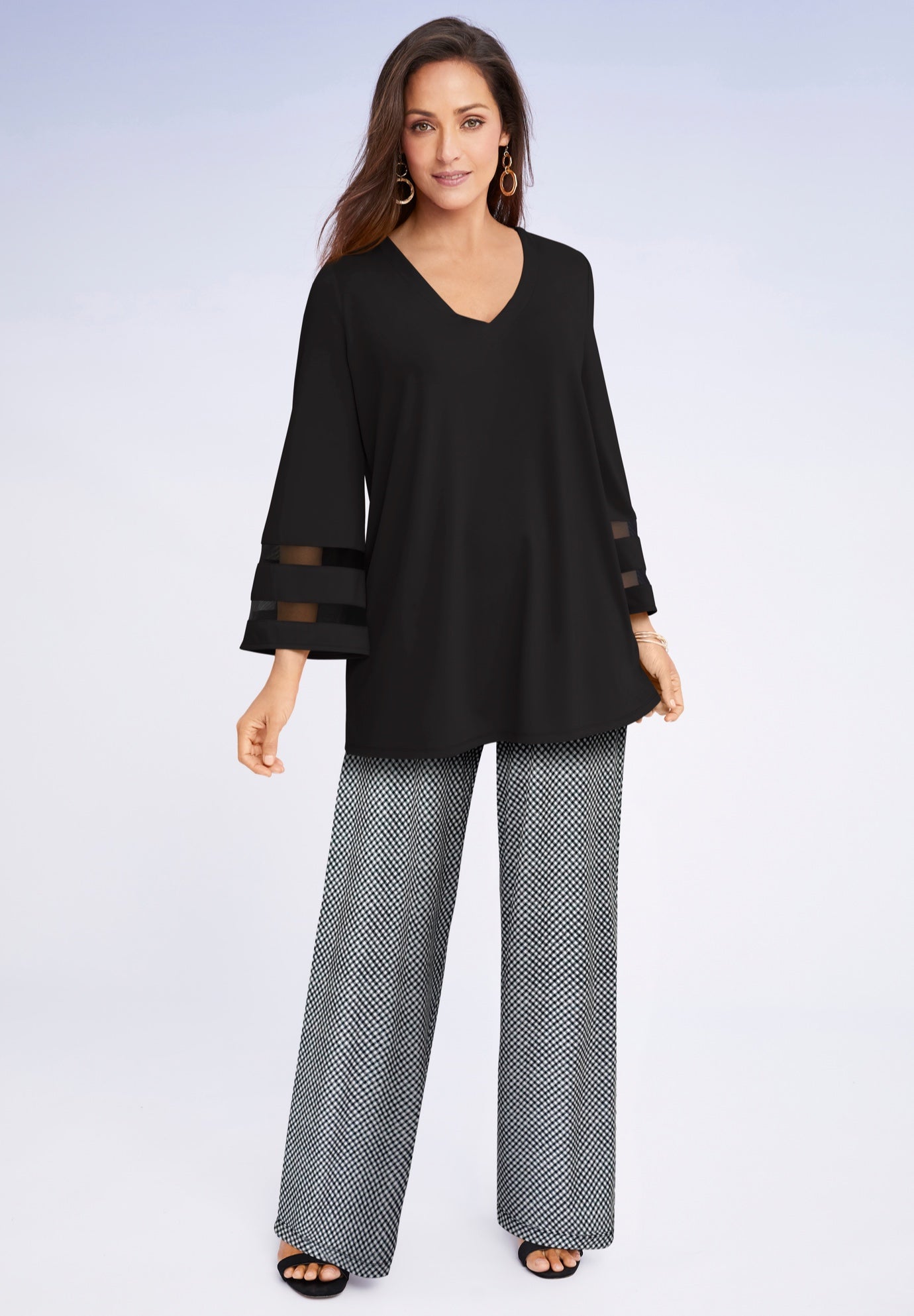 Stretch Knit Wide Leg Pant image number 0