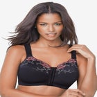 Front-Close Embroidered Wireless Posture Bra image number null