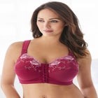 Front-Close Embroidered Wireless Posture Bra image number null