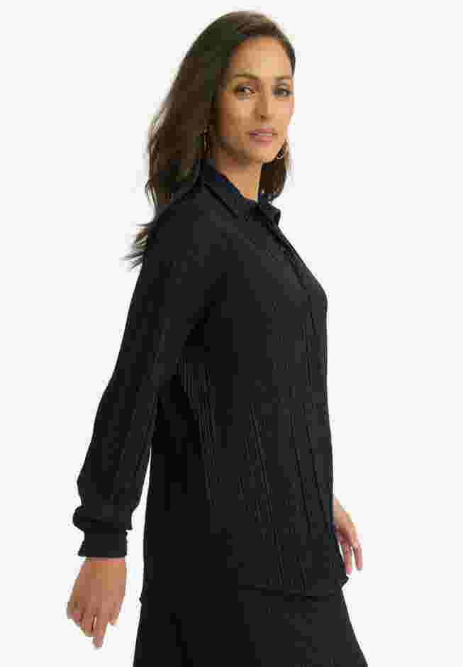 Plisse Button-Front Blouse image number 2
