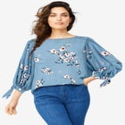 3/4 Tie-Sleeve Blouse image number null