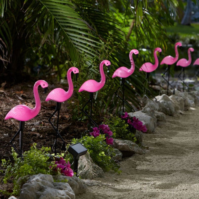 Flamingo Solar Stake Lights, Set of 10 image number 0
