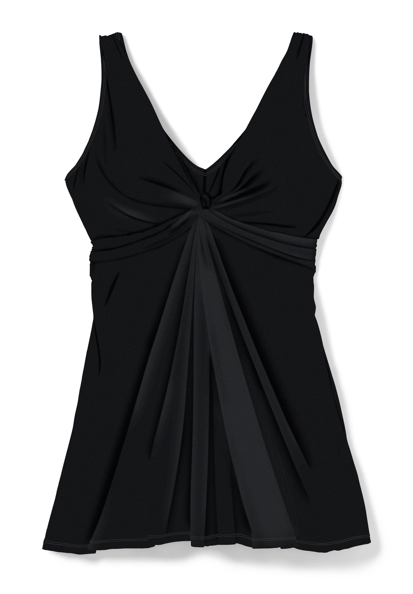 Twist-Front V-Neck Tummy Control A-Line Swim Dress image number 3