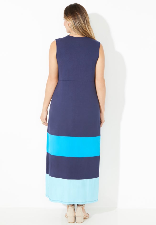 Cascading Stripe Maxi Dress image number 1