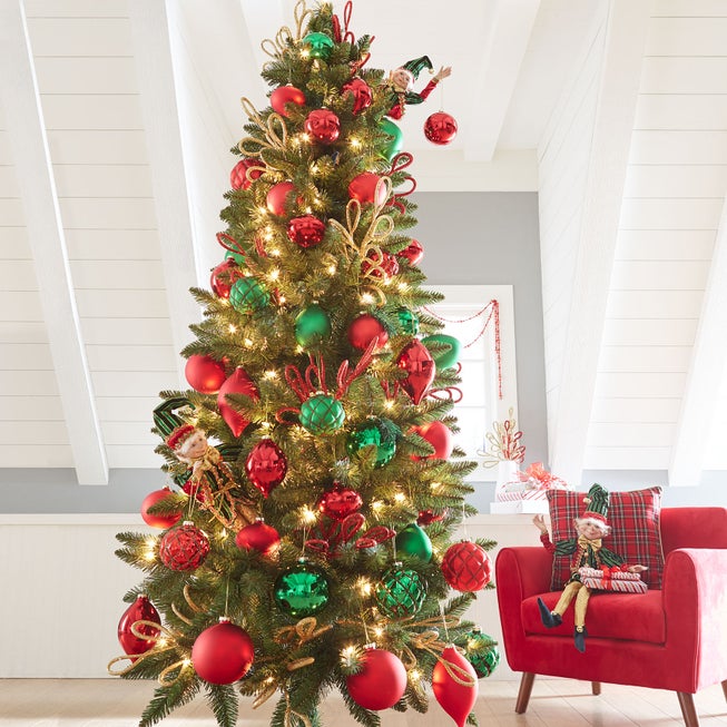 7' Slim Pre-Lit Arrow-Tip Tree image number 0