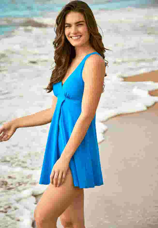 Surplice Swim Dress image number 2