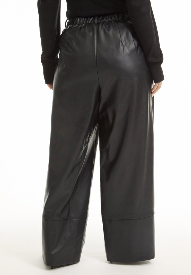 Cuffed Faux Leather Pants image number 1