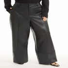 Cuffed Faux Leather Pants image number null