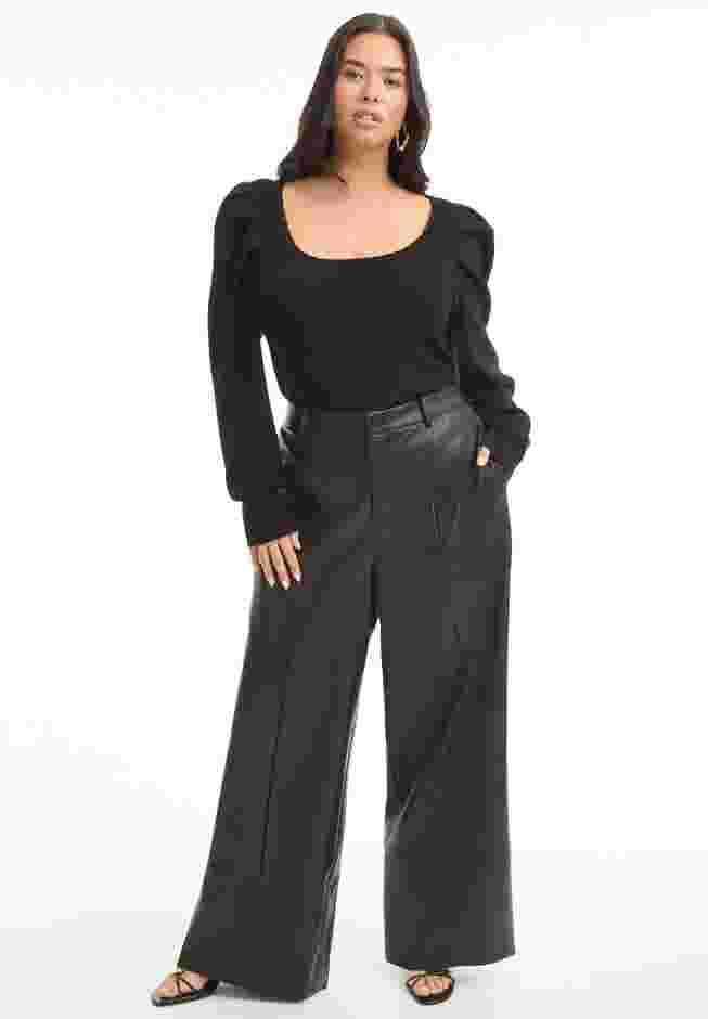 Cuffed Faux Leather Pants image number 0