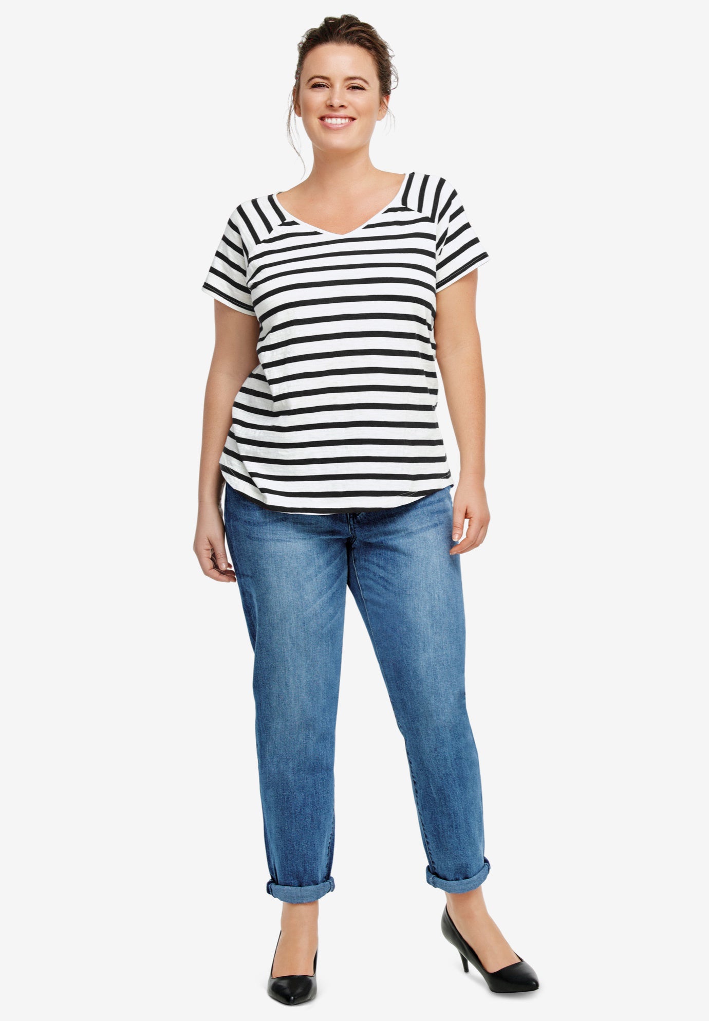 Rounded V-neck Tee image number 0