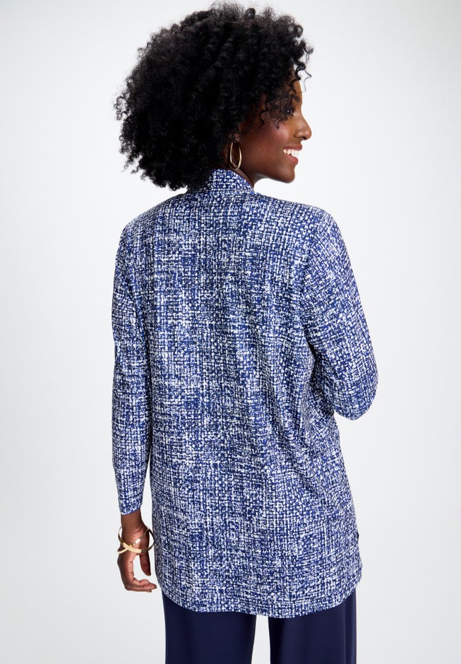 Stretch Knit Open Front Knit Topper image number 2