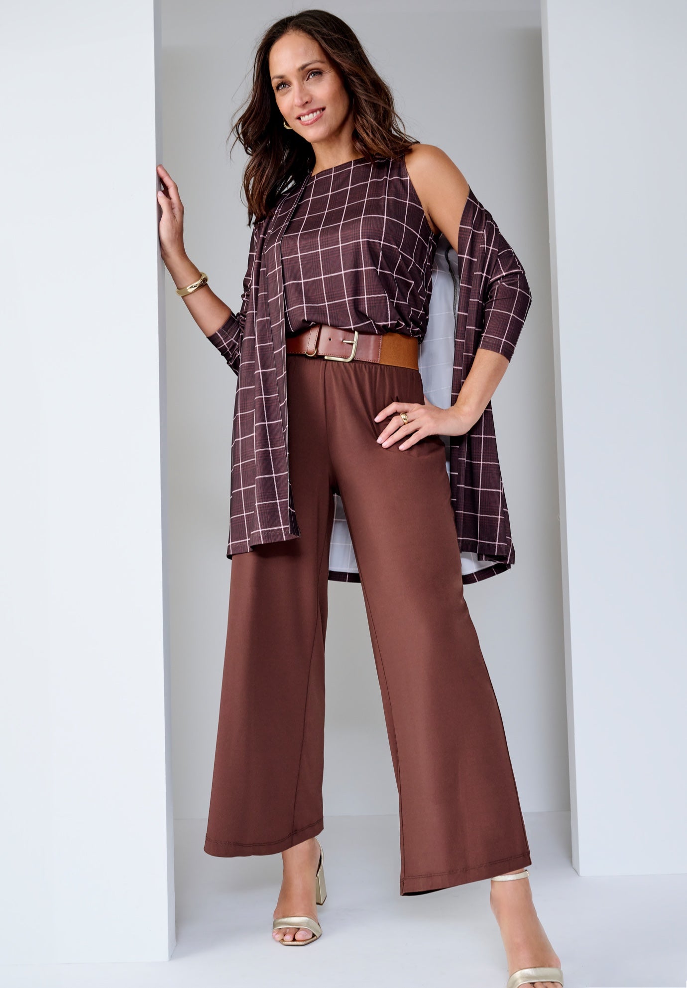 Stretch Knit Open Front Knit Topper image number 0