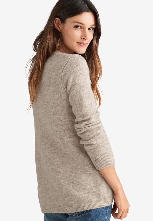 Button Trim Pullover Sweater image number 1