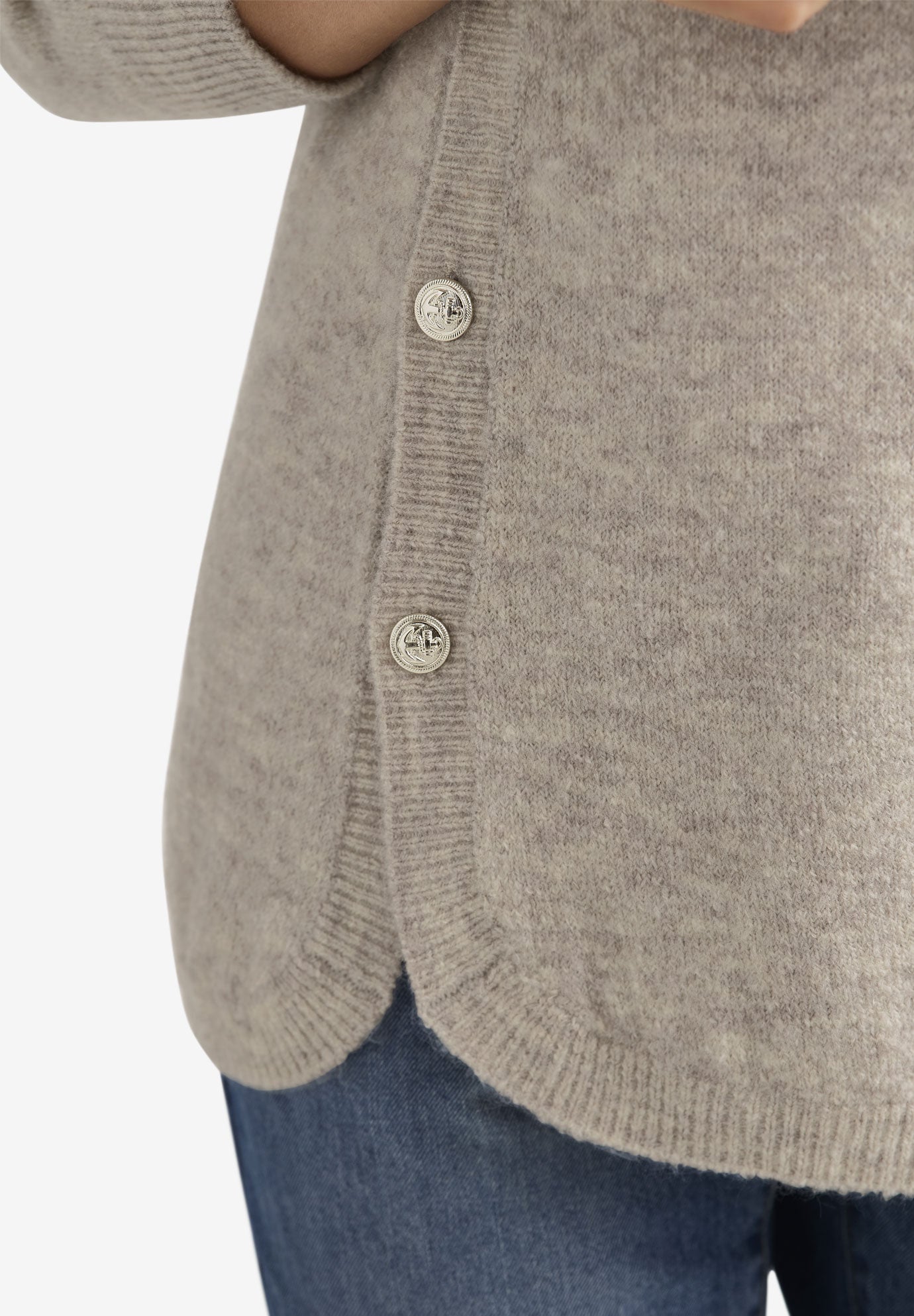 Button Trim Pullover Sweater image number 2