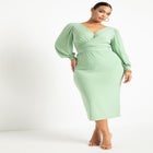 Cross-Front Belted Knit Midi Dress image number 0