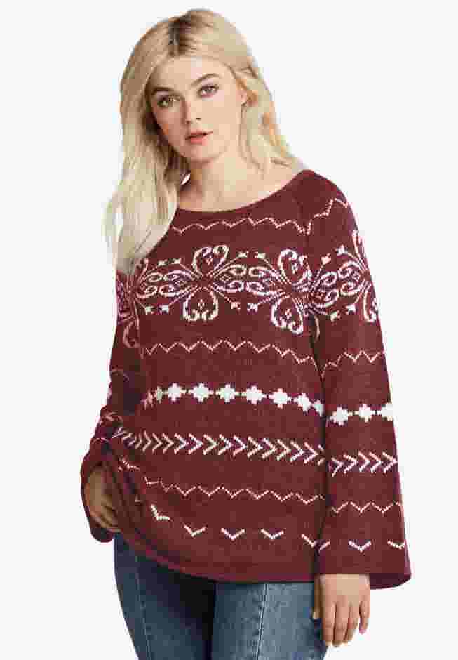 Patterned A-line Sweater image number 0