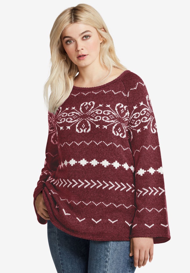Patterned A-line Sweater image number 0