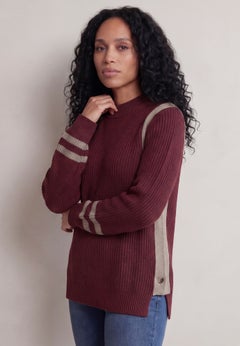 Side Stripe Mockneck Sweater