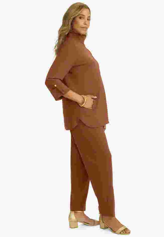Knit Crepe Winged Collar Set image number 2