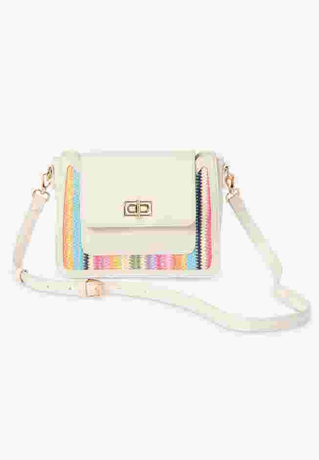 Faux Leather Ikat Handbag image number 0