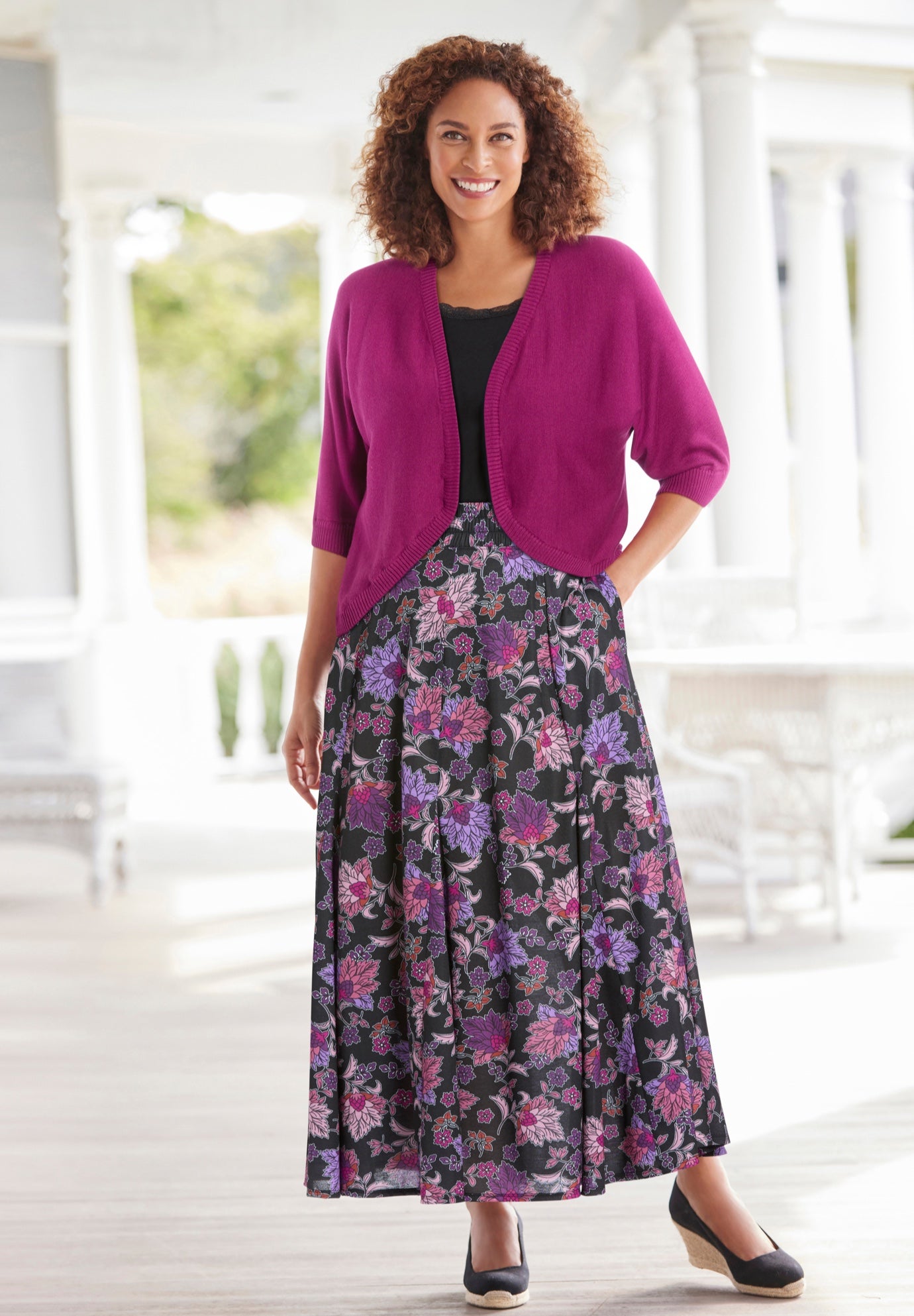 Rib Trim Cardigan Shrug image number 8