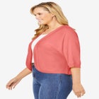 Rib Trim Cardigan Shrug image number null