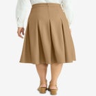 Faux Leather Pleated Midi Skirt image number null