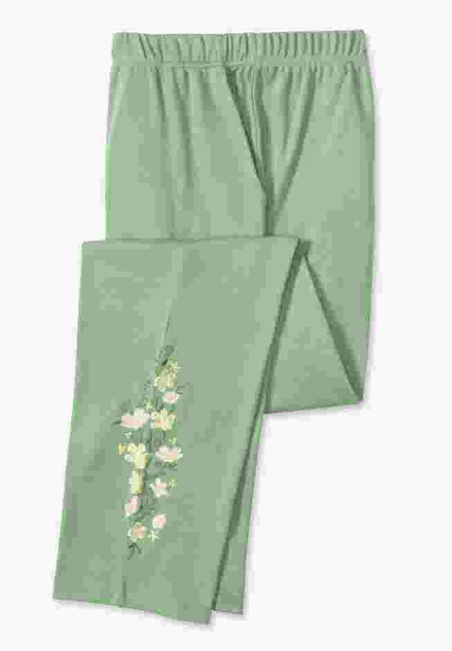 Women’s Plus-Size 7-Day Knit Embroidered Straight-Leg Pull-On Pants image number 3