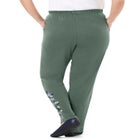 7-Day Knit Embroidered Straight-Leg Pull-On Pants image number null