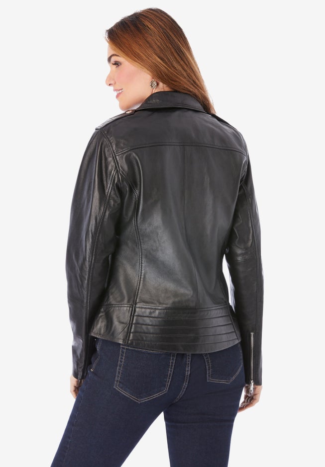 Plus Size Moto Leather Jacket image number 1