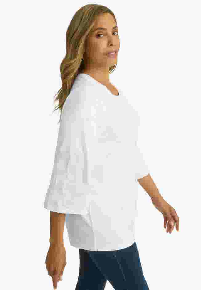 Stretch Floral Embroidered Tee image number 2