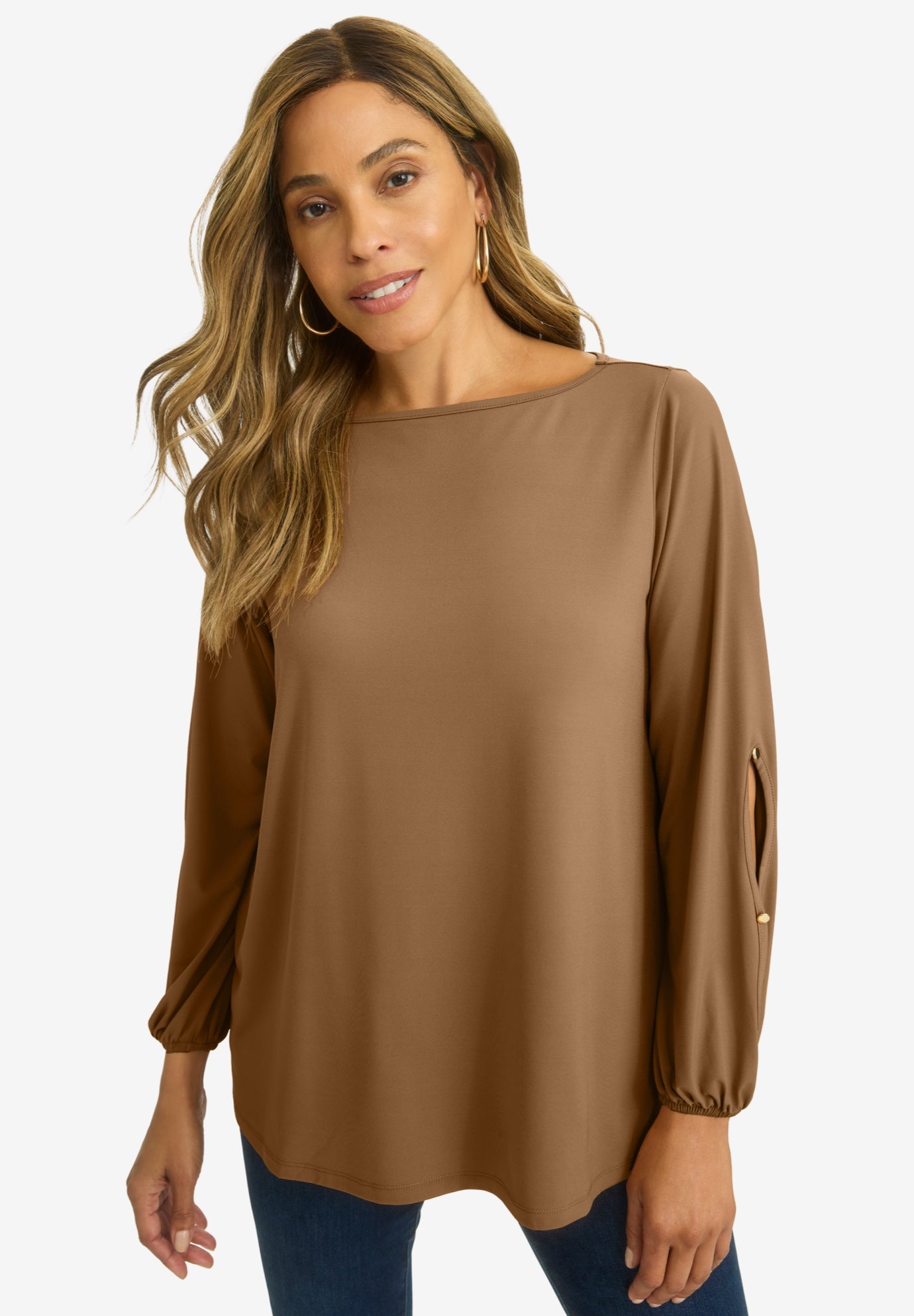 Stretch Cutout Sleeve Top image number 0