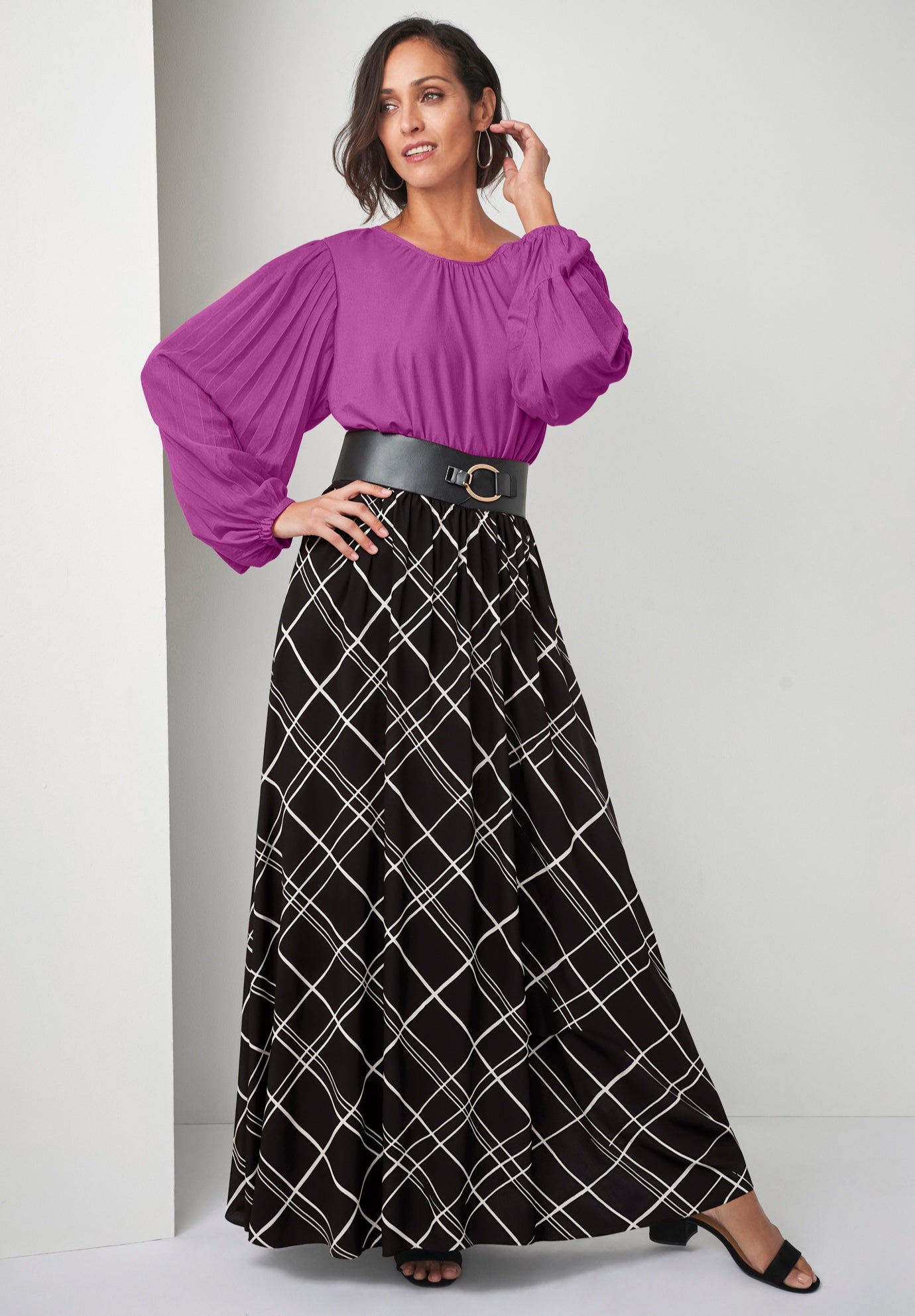 Stretch Pleated Sleeve Top image number 0