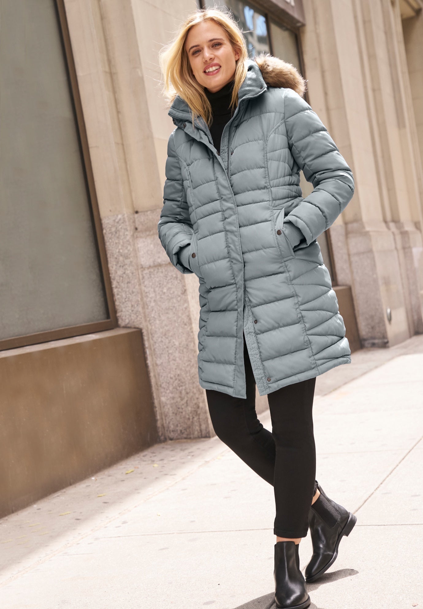 Faux Fur Trim Puffer image number 3
