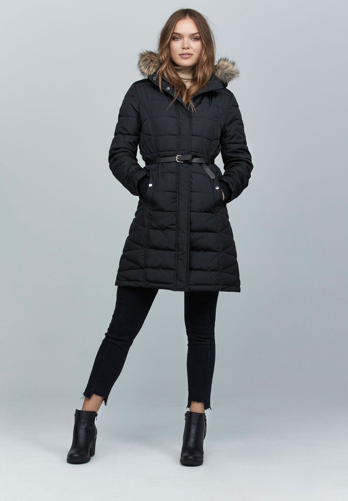 Faux Fur Trim Puffer image number 4