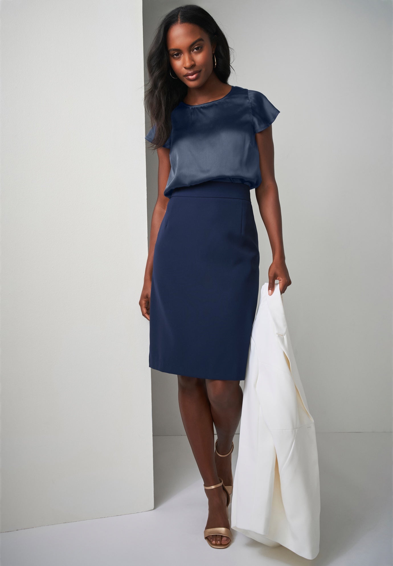 Tummy Control Bi-Stretch Pencil Skirt image number 3