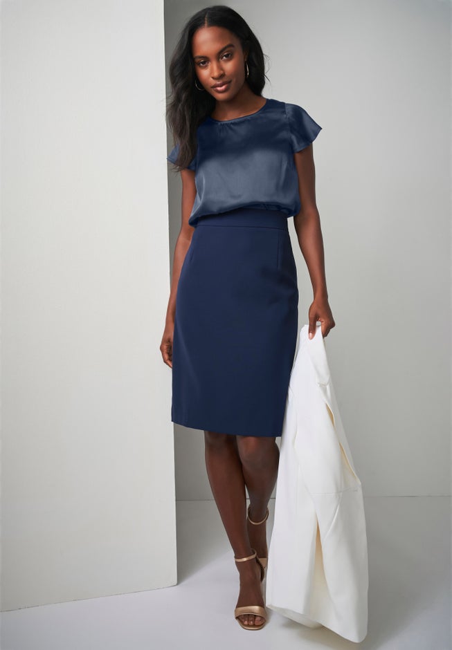 Tummy Control Bi-Stretch Pencil Skirt image number 3