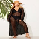 Lightweight Crochet V-Neck Dress Cover Up image number null